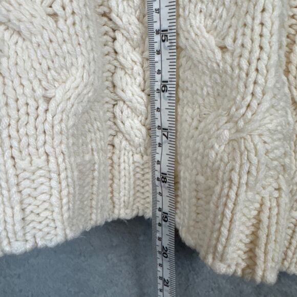 Love Tree Cable Knit Sweater Oversized Fit Cowl Neck Cream L Winter Cabincore - Picture 5 of 9